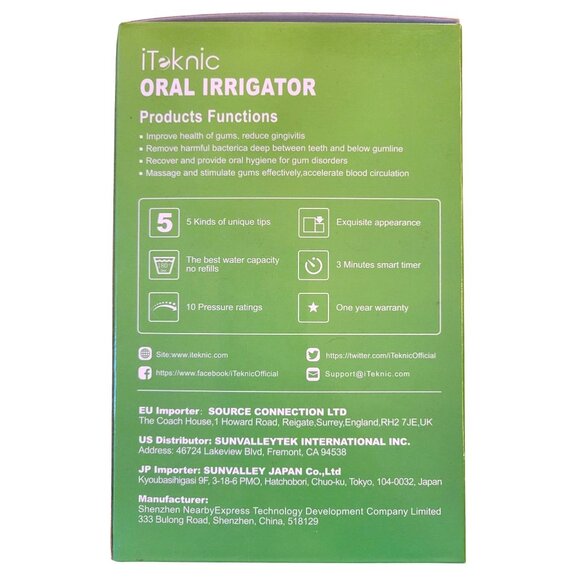 *NEW* iTeknic Water Flosser Dental Oral Irrigator 600ml Adjustable FDA Approved - Picture 3 of 4